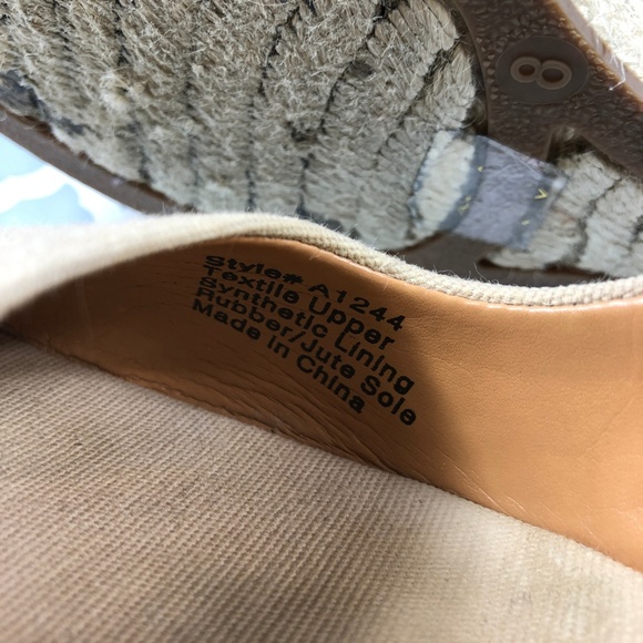 J. Crew Espadrilles Wedge Heel Canvas Tan sz 8 - Picture 5 of 5